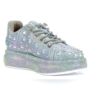 Crystal Rhinestone covered platform sneakers. Brand new in box, perfect!